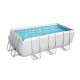 Bestway ορθογώνια πισίνα για Εξωτερικό χώρο με φίλτρο σκάλα και αντλία, 412x201x122cm, Power Steel Πισινες Παραλληλογραμμες