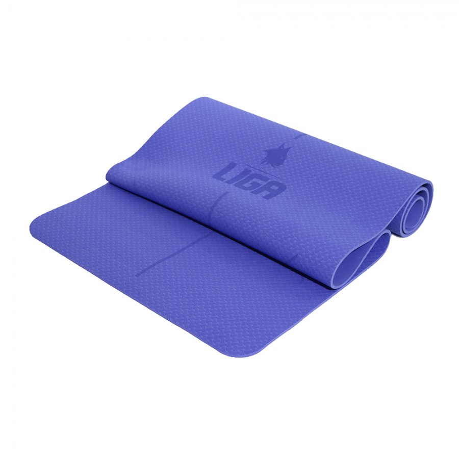 TPE  yoga mat (original) 183cm*61cm*0,6cm (BLUE) LIGASPORT*
