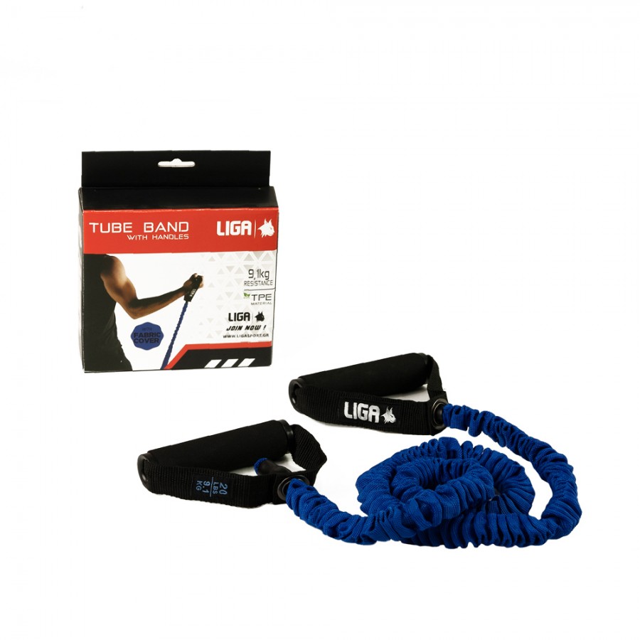 Tube band with handles and fabric cover - (Resistance level – 9,1 kg) BLUE LIGASPORT*