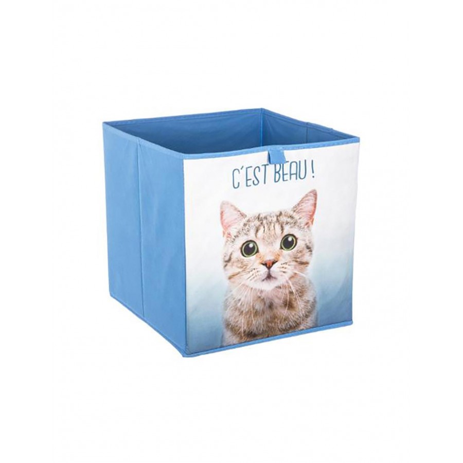 Κουτί υφασμ.μπλε γατάκι 31Χ31