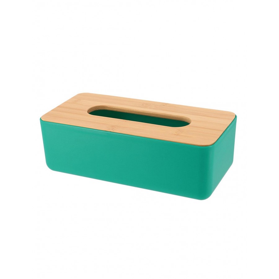 Κουτί χαρτ/λων πλαστ.πράσινο με bamboo