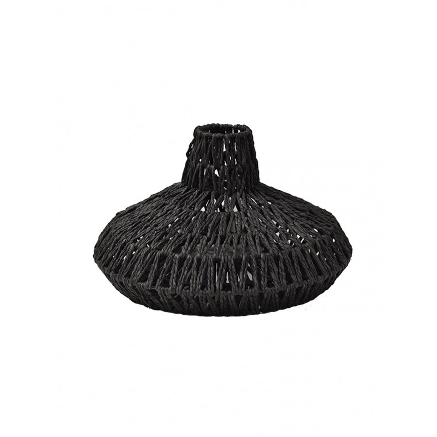 Φωτιστικό καπέλο οροφής τεχνητή raffia μαύρο χρώμα  35,5Χ20