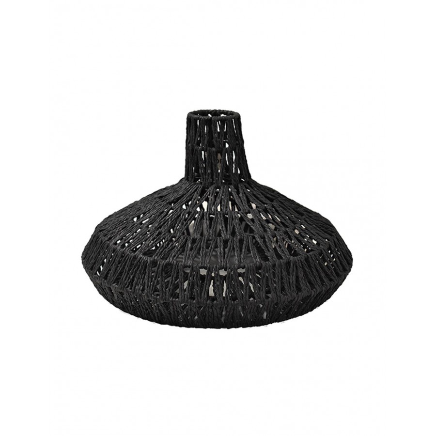 Φωτιστικό καπέλο οροφής τεχνητή raffia μαύρο χρώμα  45Χ30