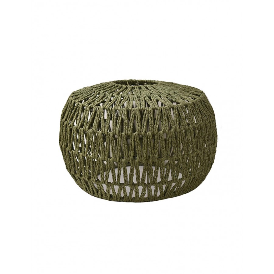 Φωτιστικό καπέλο οροφής μπουλ τεχνητή raffia λαδί χρ. 45Χ30