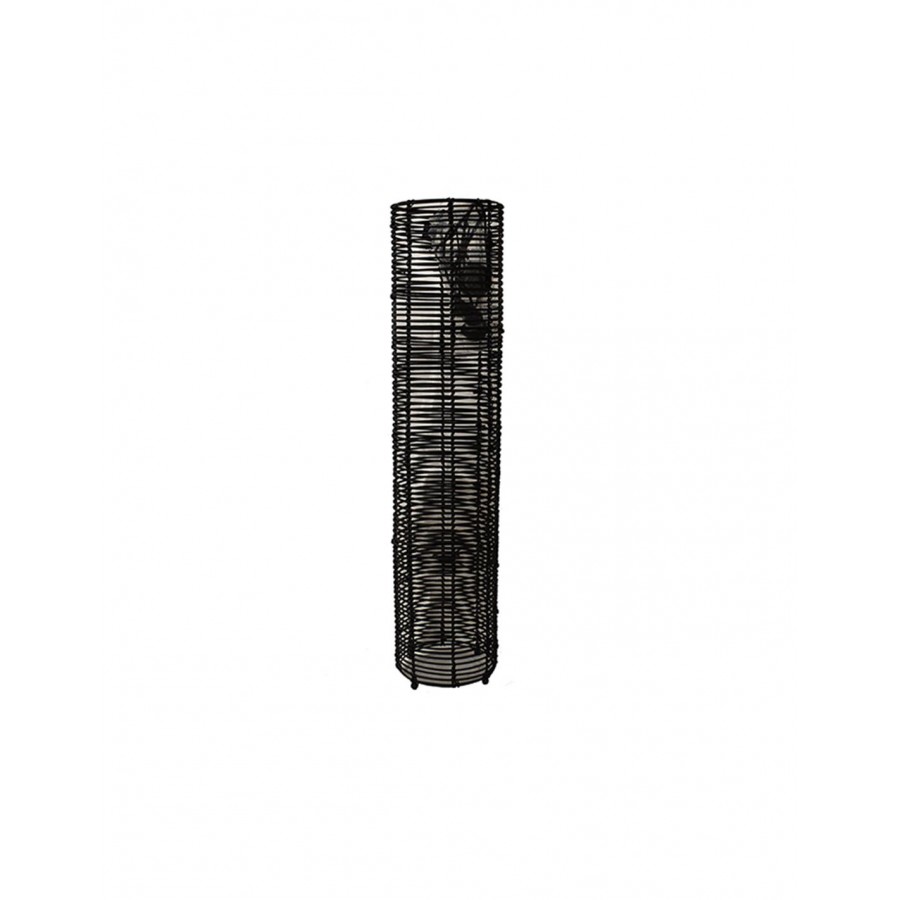 Φωτιστικό δαπέδου rattan μαύρο Φ21,5εκ.Χ1Μ