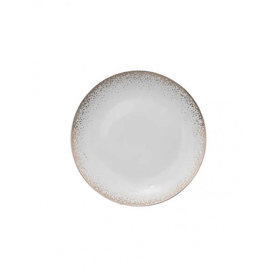 Πιάτο πορσελ.λευκό με dots επιδορπίου Φ19