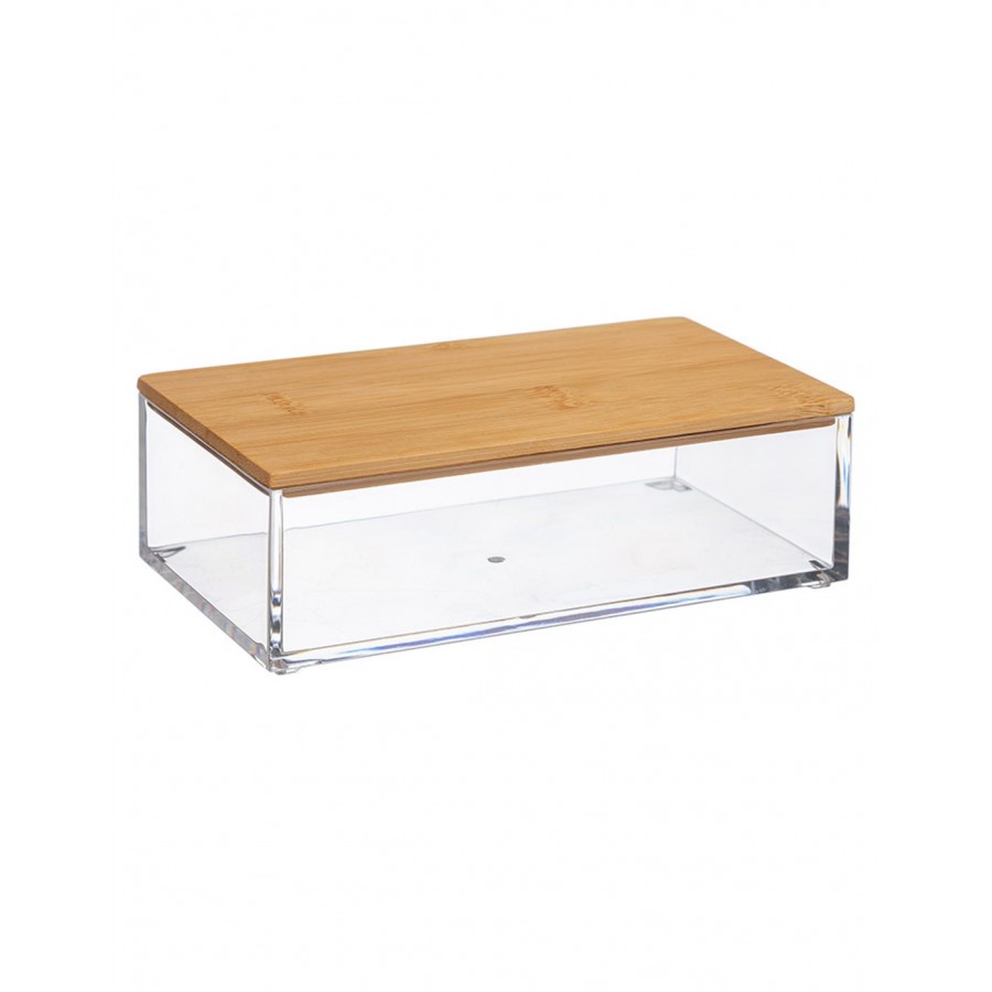 Κουτί plexiglass με καπάκι bamboo 16X5,1X9,6