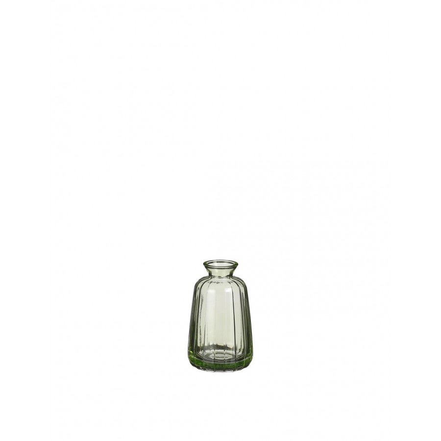 Βάζο γυαλ.μονολούλουδο πράσινο 6,7Χ11