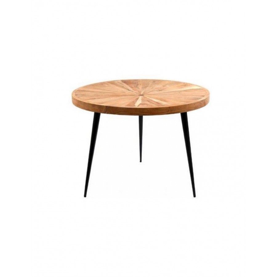 Τραπέζι ξύλινο ακακίας με μεταλ.πόδια 55X75