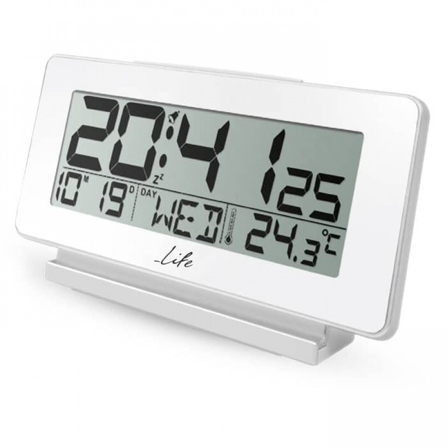 Ψηφιακό ρολόι / ξυπνητήρι με θερμόμετρο εσωτερικού χώρου, ημερομηνία και οθόνη LCD LIFE ACL-200 221-0089 Επιτραπέζια