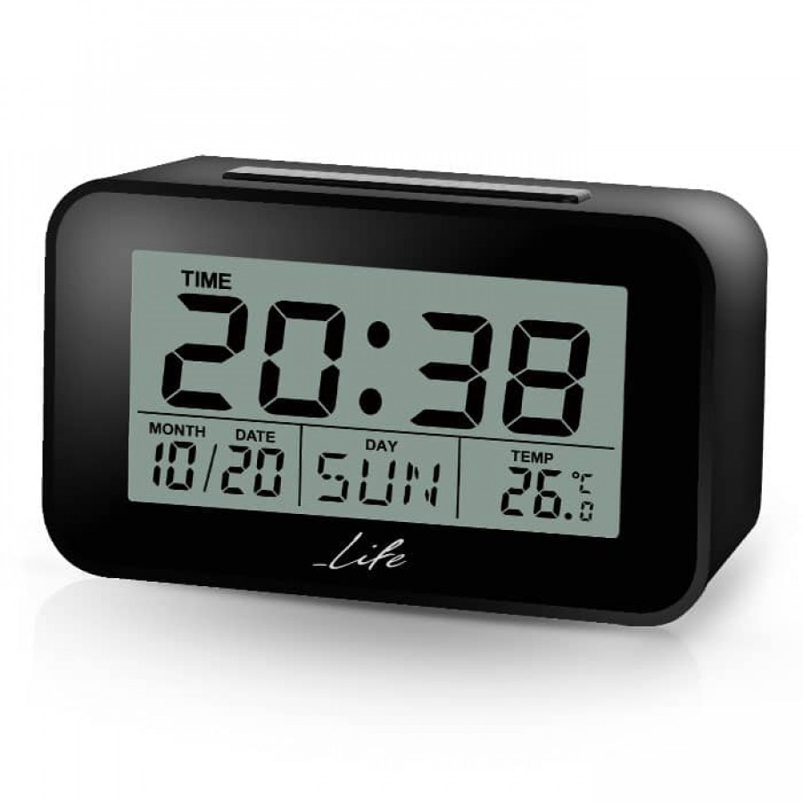 Ψηφιακό ρολόι / ξυπνητήρι με οθόνη LCD, θερμόμετρο εσωτερικού χώρου και ημερολόγιο LIFE ACL-201 221-0110 Επιτραπέζια