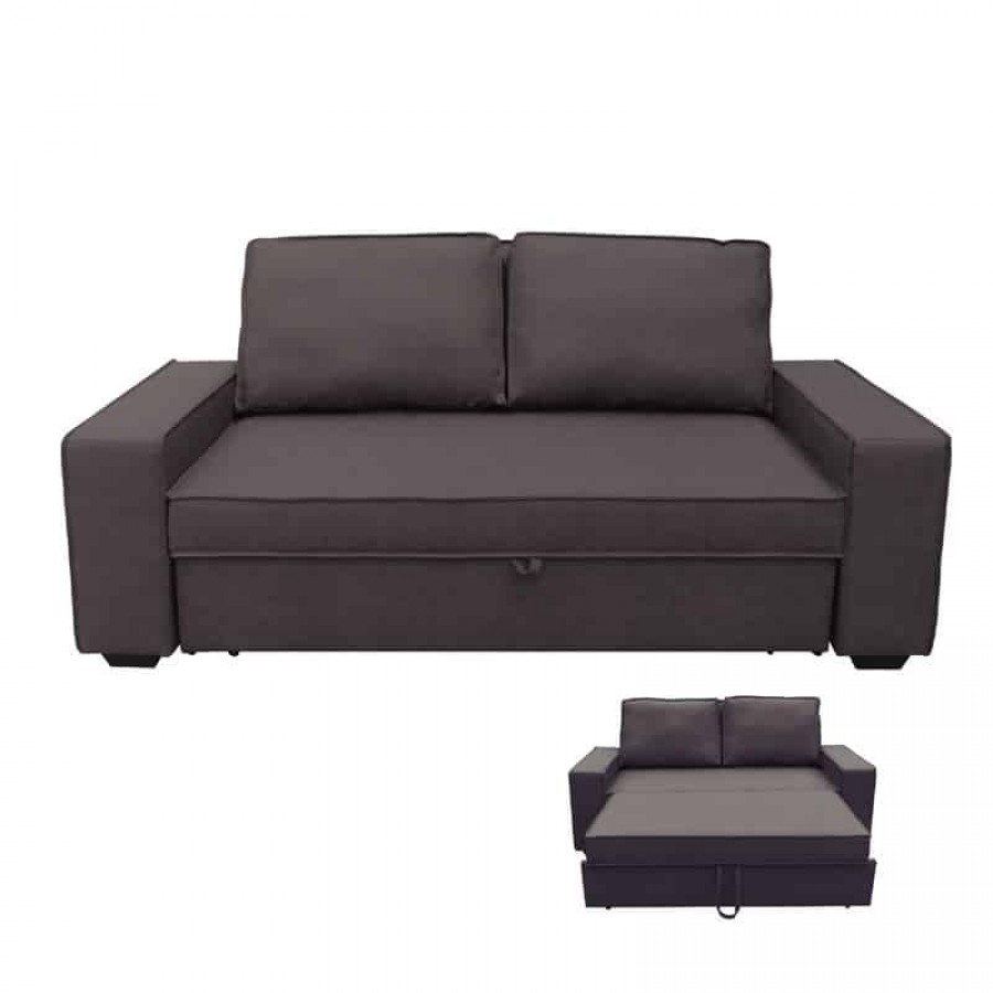 ALISON Καναπές - Κρεβάτι Σαλονιού - Καθιστικού, Nabuk Σκούρο Καφέ 176x102x91(Κρεβ.137x190x45)cm Woodwell Ε996,3 Καναπέδες