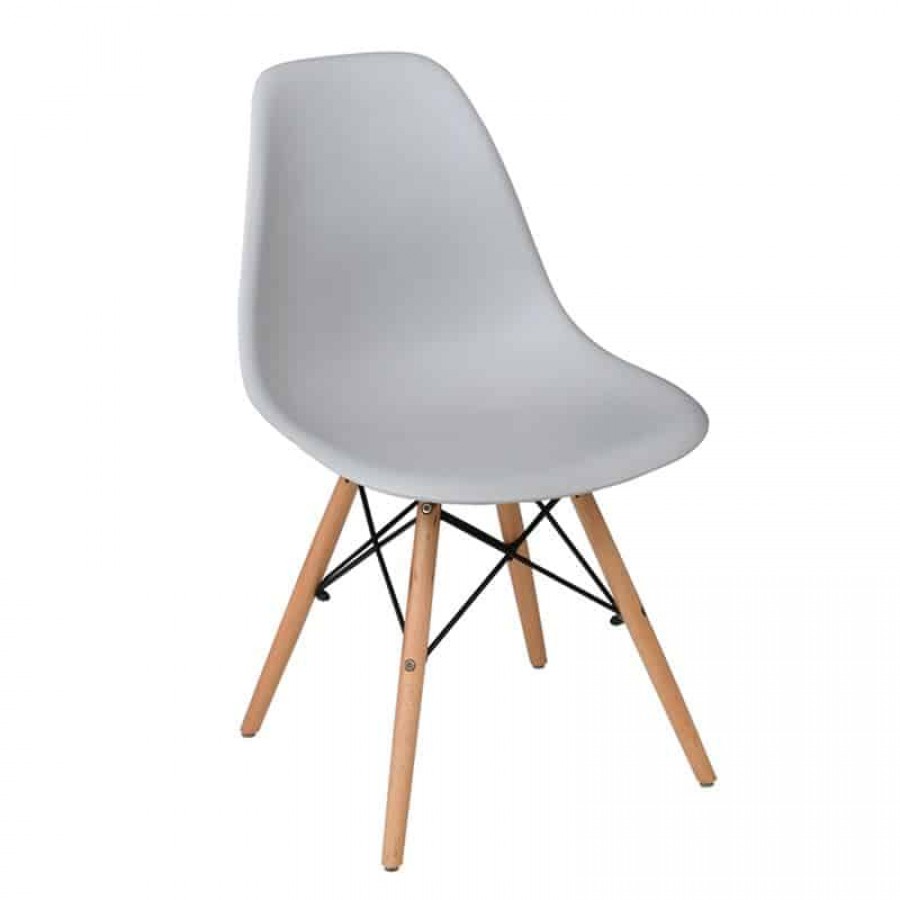 ART Wood Καρέκλα Τραπεζαρίας Κουζίνας Ξύλο - PP Γκρι 46x53x81cm Woodwell ΕΜ123,01P Καρέκλες