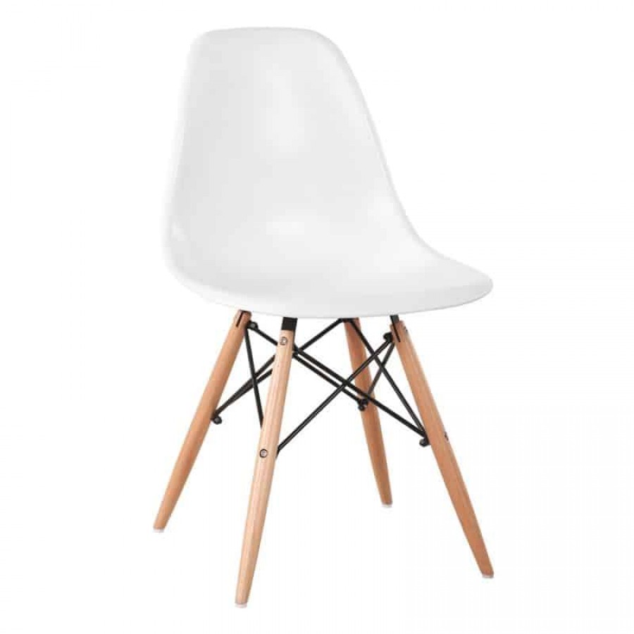 ART Wood Καρέκλα Ξύλο - PP Άσπρο 46x52x82cm Woodwell ΕΜ123,1W Καρέκλες