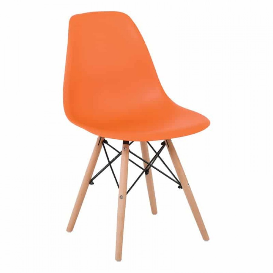 ART Wood Kαρέκλα Τραπεζαρίας Κουζίνας Ξύλο - PP Πορτοκαλί 46x52x82cm Woodwell ΕΜ123,3W Καρέκλες