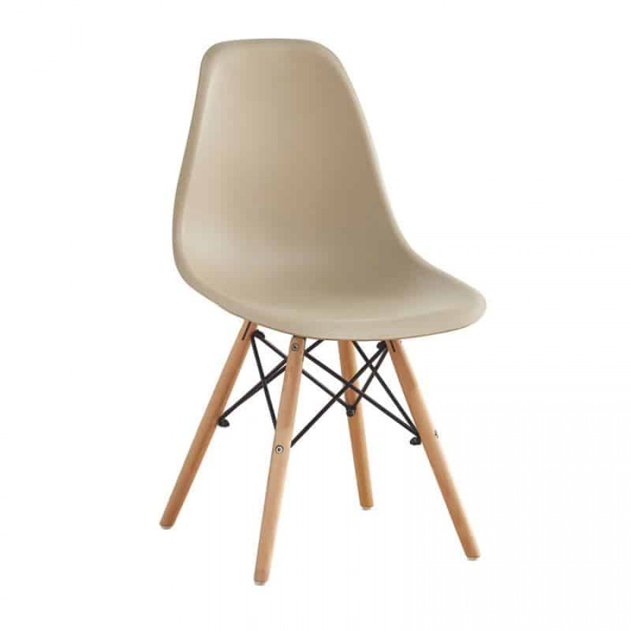 ART Wood Καρέκλα Τραπεζαρίας Κουζίνας Ξύλο - PP Tortora 46x52x82cm Woodwell ΕΜ123,9W Καρέκλες