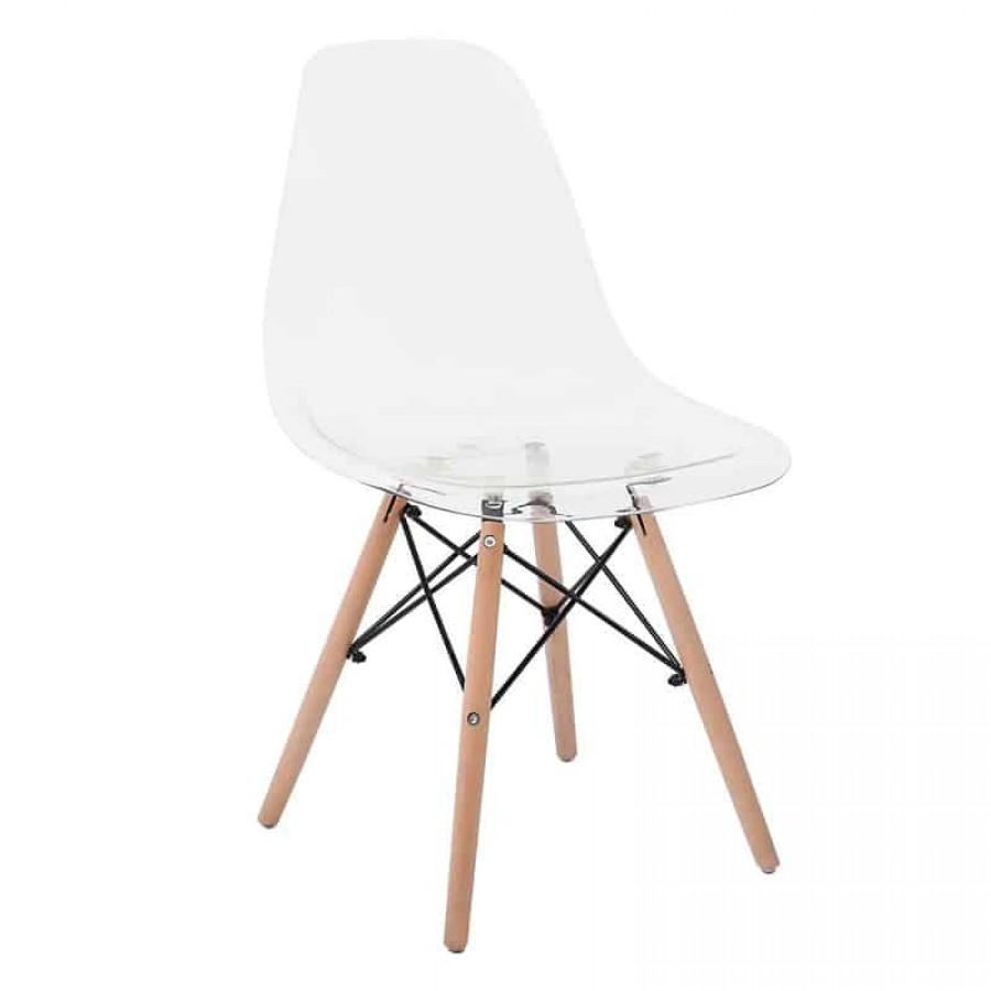 ART Wood Καρέκλα Τραπεζαρίας Κουζίνας Ξύλο - PC Clear 46x51x81cm Woodwell ΕΜ123 Καρέκλες