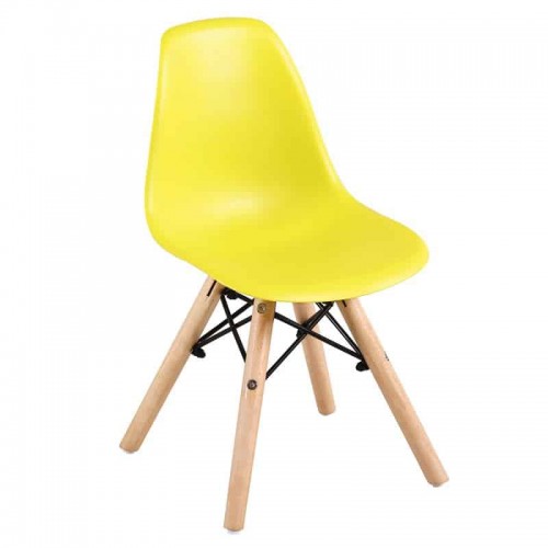 Σετ 4 τεμαχίων ART Wood Kid Καρέκλα Ξύλο - PP Κίτρινο 32x34x57cm Woodwell ΕΜ123,ΚY