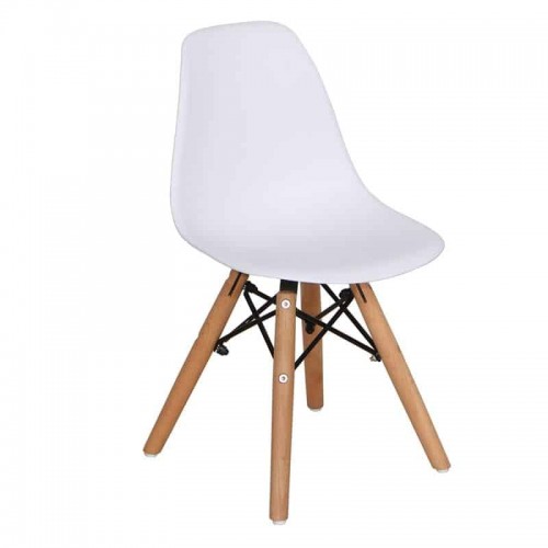 Σετ 4 τεμαχίων ART Wood Kid Καρέκλα Ξύλο - PP Άσπρο 32x34x57cm Woodwell ΕΜ123,ΚW