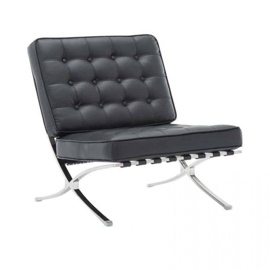 BARCELONA τ. Καρέκλα Σαλονιού Καθιστικού Inox - Pu Μαύρο 75x83x84cm Woodwell Ε968,12 Καναπέδες