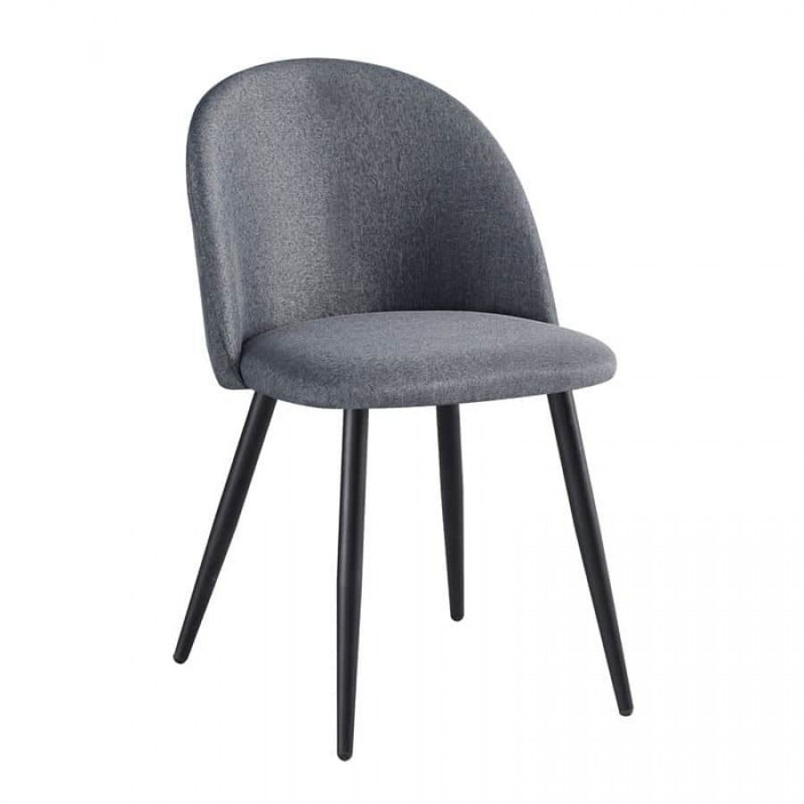 BELLA Καρέκλα Τραπεζαρίας, Μέταλλο Βαφή Μαύρο, Ύφασμα Απόχρωση Γκρι 50x56x80cm Woodwell ΕΜ757,3 Καρέκλες