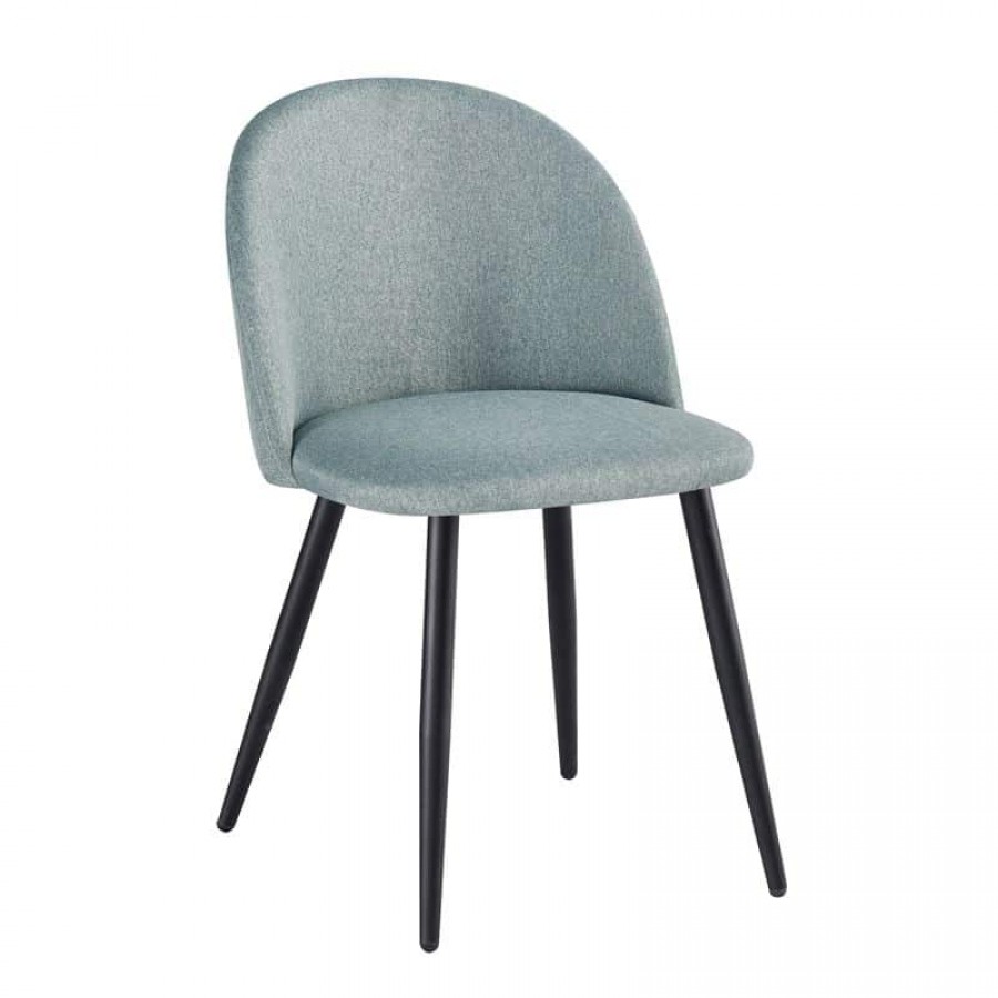 BELLA Καρέκλα Τραπεζαρίας, Μέταλλο Βαφή Μαύρο, Ύφασμα Απόχρωση Mixed Green 50x56x80cm Woodwell ΕΜ757,20 Καρέκλες