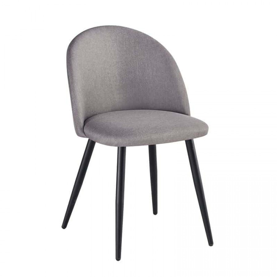 BELLA Καρέκλα Τραπεζαρίας, Μέταλλο Βαφή Μαύρο, Ύφασμα Απόχρωση Sand Grey 50x56x80cm Woodwell ΕΜ757,10 Καρέκλες