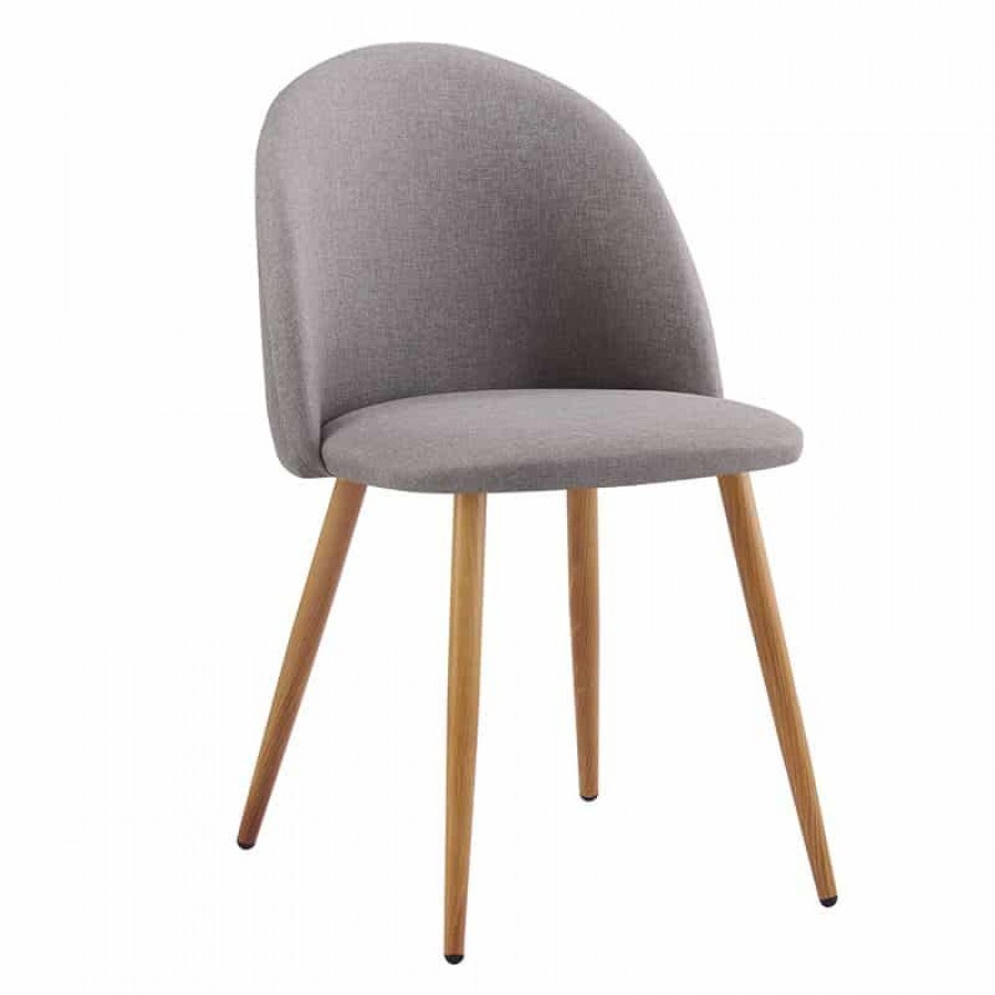 BELLA Καρέκλα Τραπεζαρίας, Μέταλλο Βαφή Φυσικό, Ύφασμα Απόχρωση Sand Grey 50x56x80cm Woodwell ΕΜ762,1 Καρέκλες