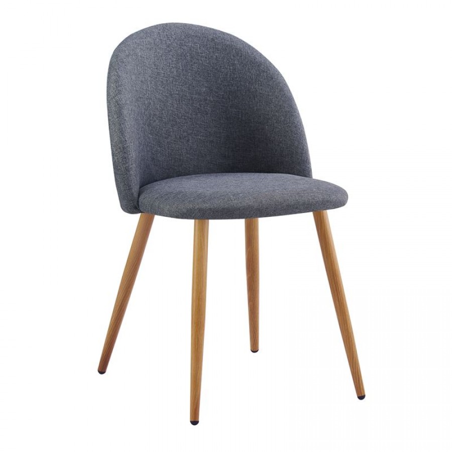  BELLA Καρέκλα Τραπεζαρίας, Μέταλλο Βαφή Φυσικό, Ύφασμα Απόχρωση Σκούρο Γκρι 50x56x80cm Woodwell ΕΜ762,4 Καρέκλες