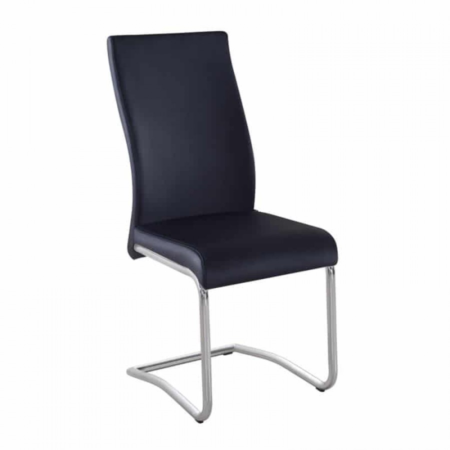 BENSON Καρέκλα Μέταλλο Χρώμιο, PVC Μαύρο 46x52x97cm Woodwell ΕΜ931,3 Καρέκλες