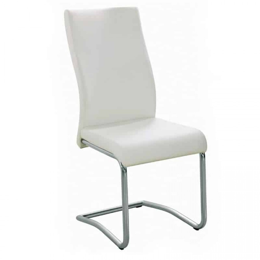 BENSON Καρέκλα Μέταλλο Χρώμιο, PVC Cream 46x52x97cm Woodwell ΕΜ931,1 Καρέκλες