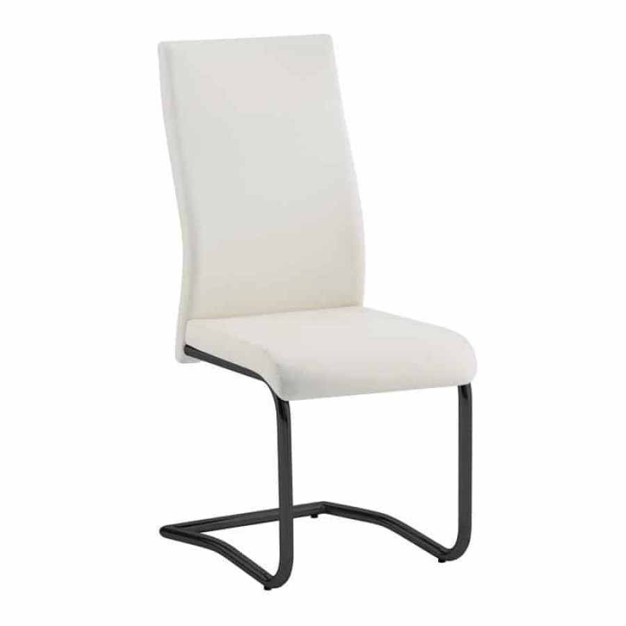 BENSON Καρέκλα Μέταλλο Βαφή Μαύρο, PVC Cream 46x52x97cm Woodwell ΕΜ931,1Μ Καρέκλες