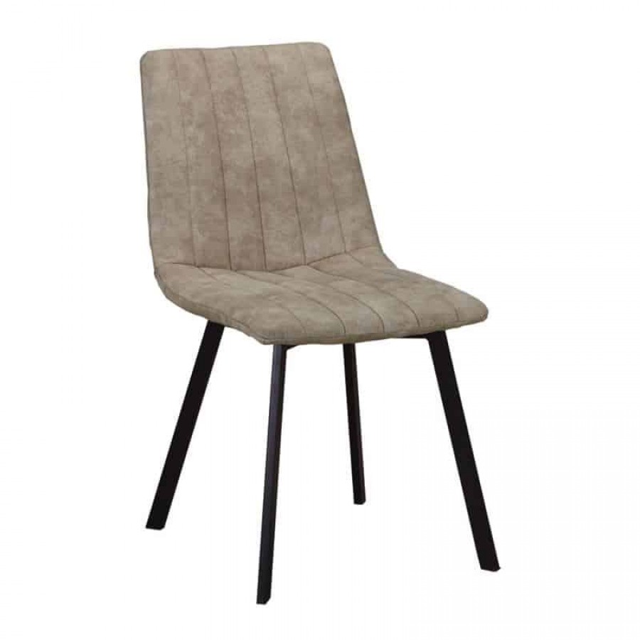 BETTY Καρέκλα Μέταλλο Βαφή Μαύρο, Ύφασμα Suede Μπεζ 45x60x87cm Woodwell ΕΜ791,3 Καρέκλες