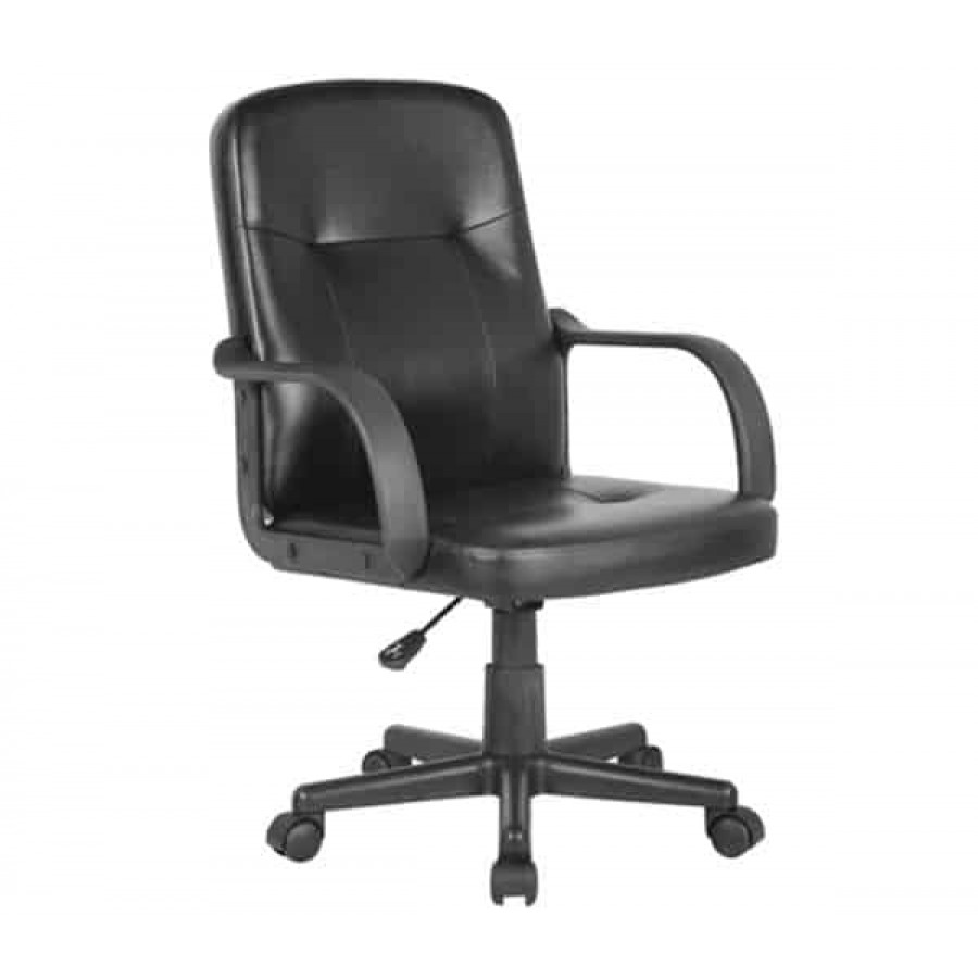 BF1300 Πολυθρόνα Γραφείου PU Μαύρο 57x60x88/98cm Woodwell ΕΟ532 Καρέκλες Γραφείου