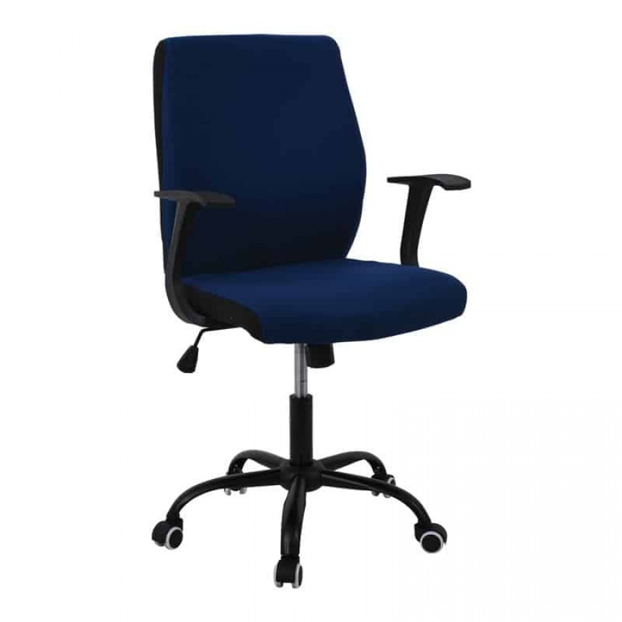 BF3900 Πολυθρόνα Γραφείου Βάση Μέταλλο Βαφή Μαύρο Ύφασμα Μπλε 61x57x94/104cm Woodwell ΕΟ524,2M Καρέκλες Γραφείου