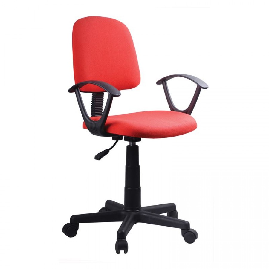 BF430 Πολυθρόνα Γραφείου Ύφασμα Κόκκινο 55x53x80/90cm Woodwell ΕΟ224,5 Καρέκλες Γραφείου