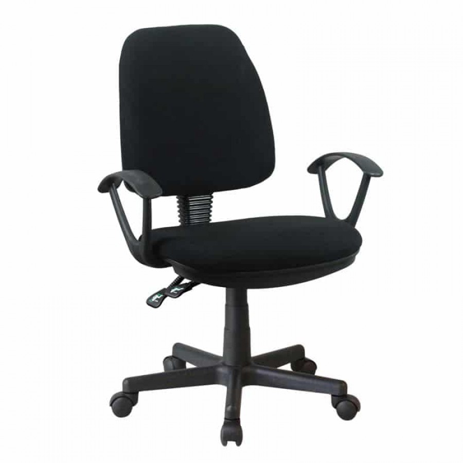 BF503 Πολυθρόνα Γραφείου Ύφασμα Μαύρο 61x56x92/104cm Woodwell ΕΟ223,7 Καρέκλες Γραφείου
