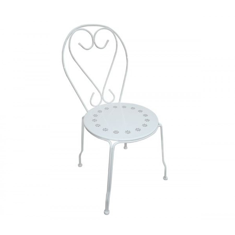 BISTRO Καρέκλα Μέταλλο Βαφή Άσπρο 41x48x90cm Woodwell Ε5182,1 Καρεκλες- Πολυθρόνες Κήπου