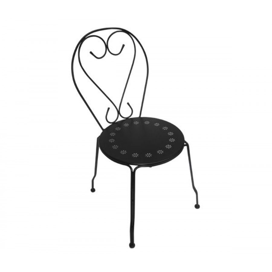 BISTRO Καρέκλα Μέταλλο Βαφή Μαύρο 41x48x90cm Woodwell Ε5182 Καρεκλες- Πολυθρόνες Κήπου