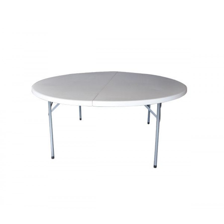 BLOW-R Τραπέζι Συνεδρίου - Catering Πτυσσόμενο, Μέταλλο Βαφή Γκρι, HDPE Άσπρο Φ153cm H.74cm Woodwell ΕΟ174,1 Τραπέζια