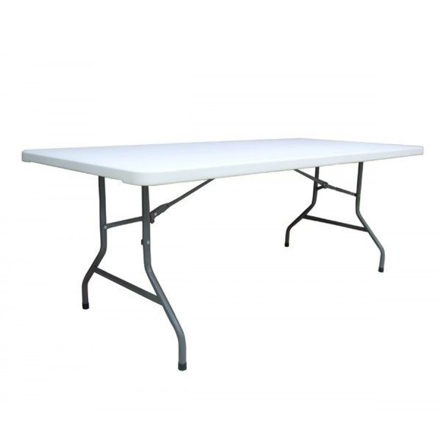 BLOW Τραπέζι Συνεδρίου - Catering Πτυσσόμενο, Μέταλλο Βαφή Γκρι, HDPE Άσπρο 198x90x74cm Woodwell ΕΟ178 Τραπέζια