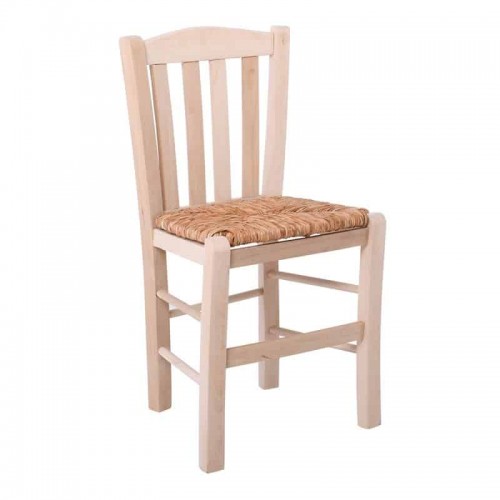 CASA Καρέκλα Οξιά Άβαφη με Ψάθα Αβίδωτη 42x45x88cm Woodwell Ρ966,0