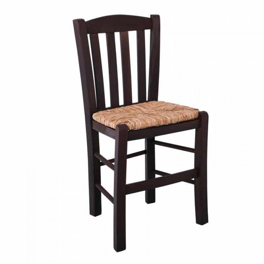 CASA Καρέκλα Οξιά Βαφή Εμποτισμού Καρυδί, Κάθισμα Ψάθα 42x45x88cm Woodwell Ρ966,Ε2 Καφενείου-Ταβέρνας Παραδοσιακά