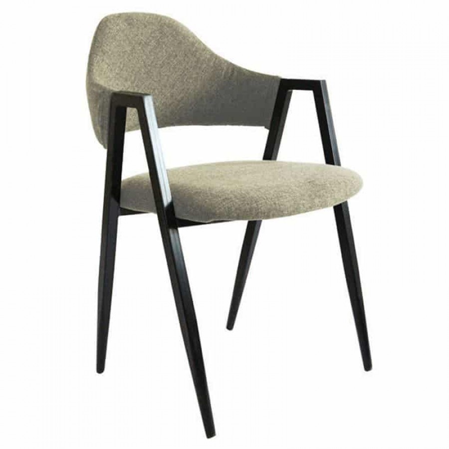DELTA Πολυθρόνα Μέταλλο Βαφή Μαύρο, Ύφασμα Μπεζ 50x55x80cm Woodwell ΕΜ130,3 Καρέκλες