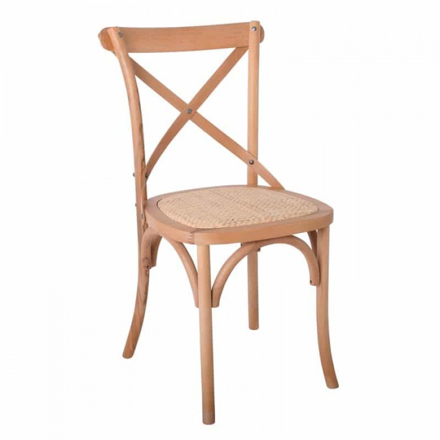 DESTINY Καρέκλα Τραπεζαρίας Οξυά Φυσικό, Κάθισμα Ψάθα 48x52x89cm Woodwell Ε7020,3 Καρέκλες