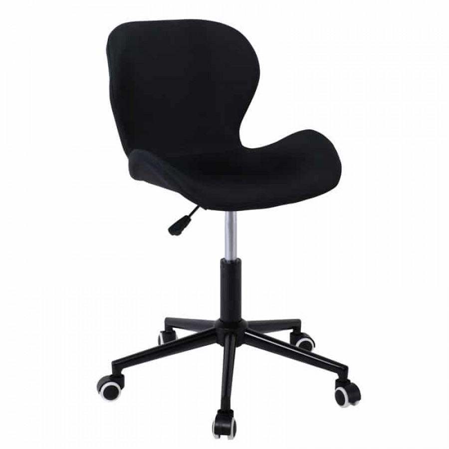 DOT Καρέκλα Γραφείου, Βάση Μέταλλο Βαφή Μαύρο, Ύφασμα Μαύρο ( Συσκ.2 ) 48x49x75/85cm Woodwell ΕΟ200,1 Καρέκλες Γραφείου