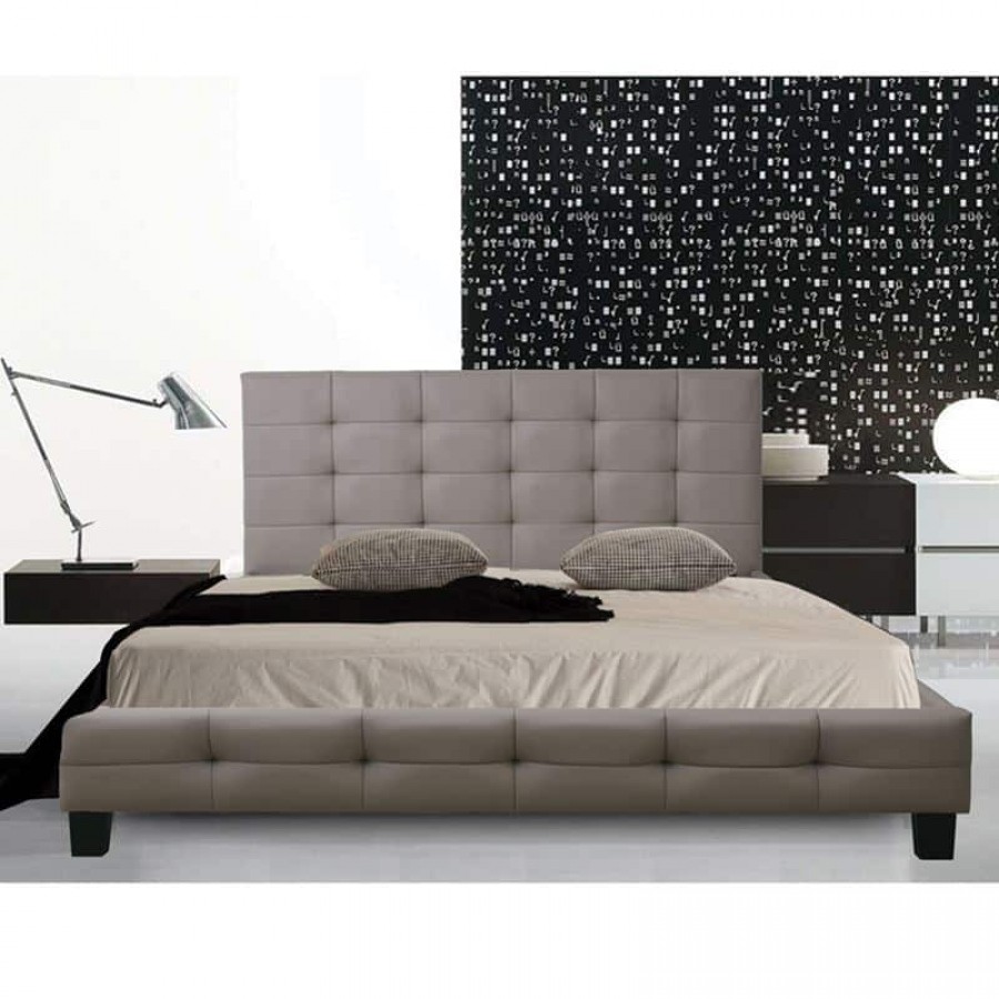 FIDEL Κρεβάτι Διπλό για Στρώμα 160x200cm, PU Απόχρωση Cappuccino 168x215x107cm Woodwell Ε8053,3 Κρεβάτια