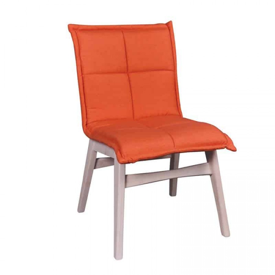FOREX Καρέκλα White Wash, Ύφασμα Πορτοκαλί 50x58x83cm Woodwell Ε7765,2 Καρέκλες