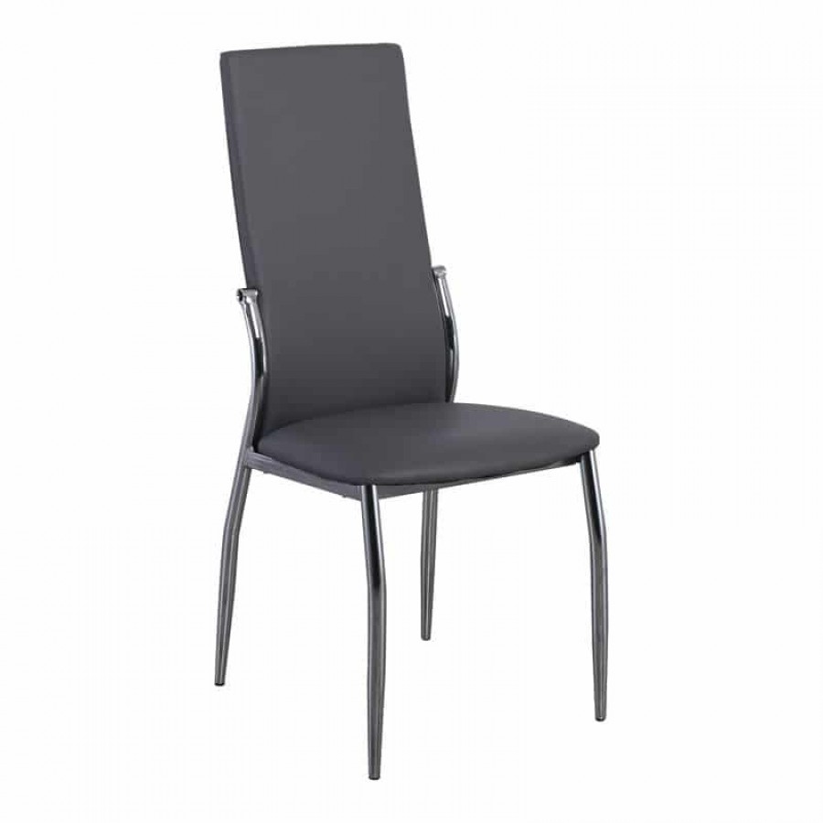 FRESH Καρέκλα Tραπεζαρίας Κουζίνας Μέταλλο Χρώμιο, Pvc Γκρι 45x52x100cm Woodwell ΕΜ903,7 Καρέκλες