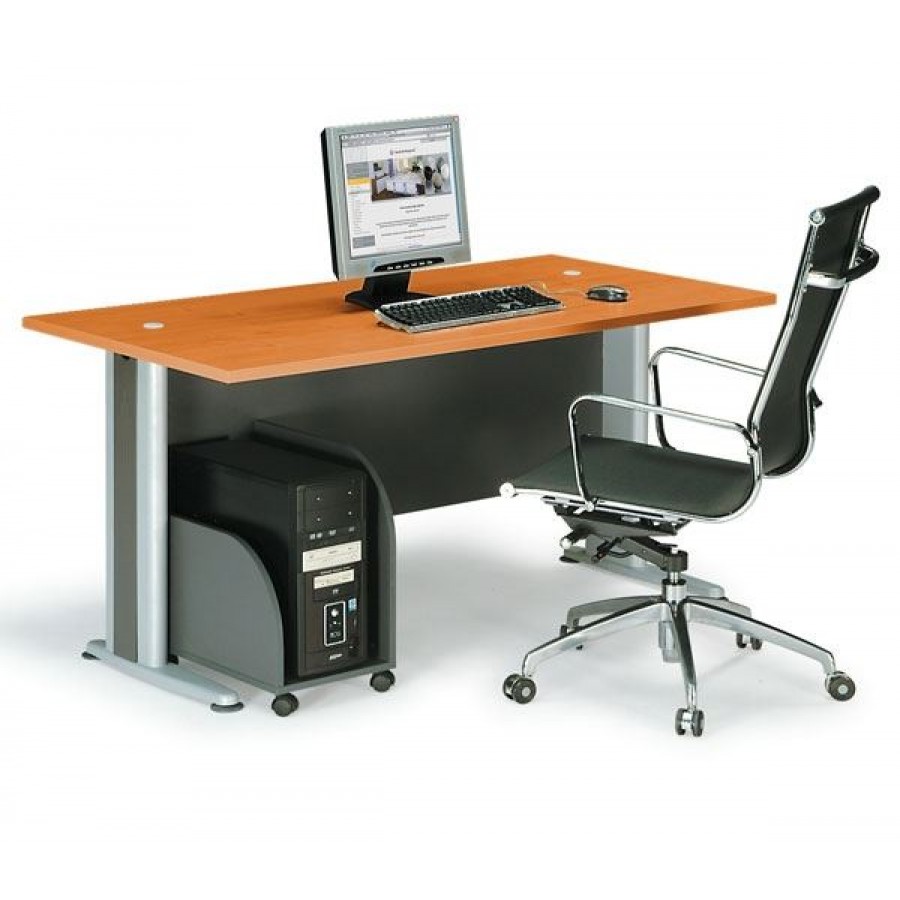 BASIC Γραφείο Απόχρωση Dark Grey - Cherry 150x80x75cm Woodwell ΕΟ997,1 Γραφεία